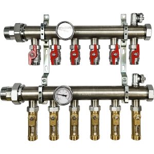 1 1/2 in. Stainless Steel Manifold Assembly w/Inline Flowmeter - 6 Branches