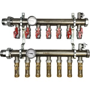 1 1/2 in. Stainless Steel Manifold Assembly w/Inline Flowmeter - 7 Branches