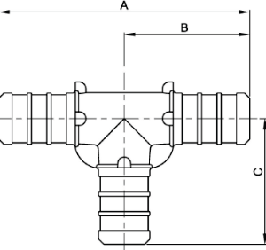 PPSU - Tee - F2159 - 1 in. PEX x 1 in. PEX x 1 in. PEX