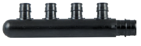 Multiport Tee PPSU - Single Side - 1 in. PEX Inlet x Closed End x 1/2 in. PEX - F1960 - 4 Branches
